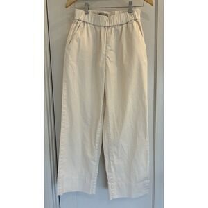 Everlane The Easy Pant M Wide Leg Pull On Ecru Organic Cotton Relaxed Fit